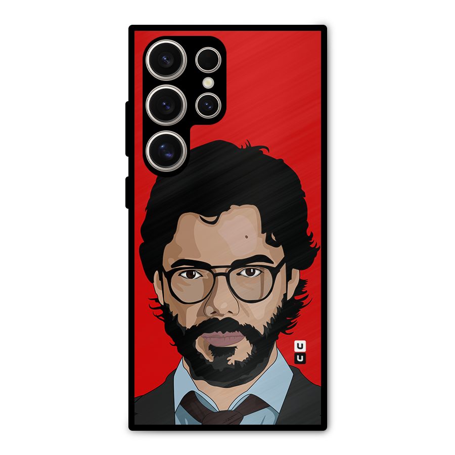 The Professor Illustration Art Metal Back Case for Galaxy S24 Ultra
