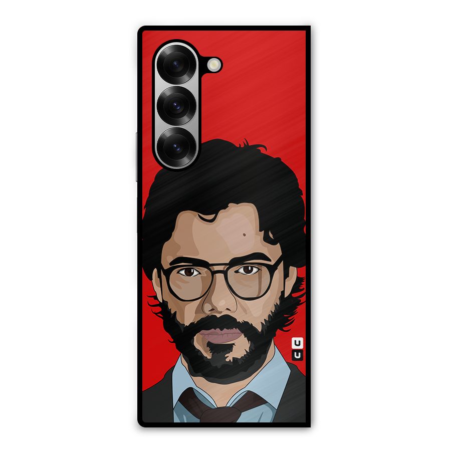 The Professor Illustration Art Metal Back Case for Galaxy Z Fold6