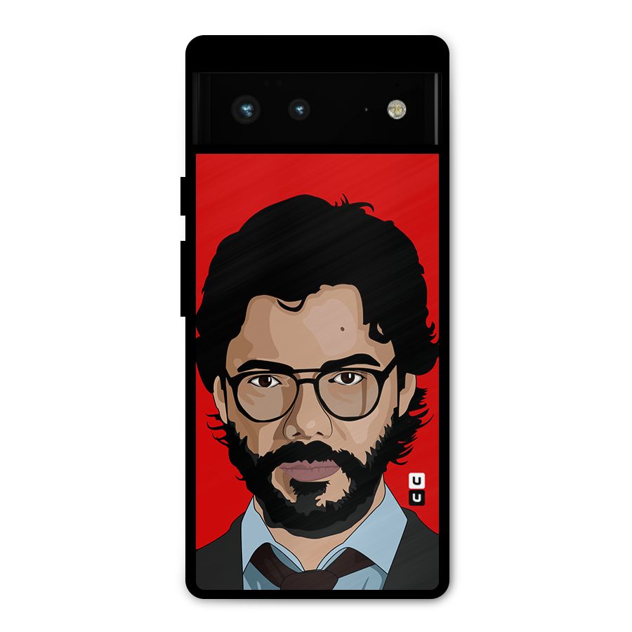The Professor Illustration Art Metal Back Case for Google Pixel 6
