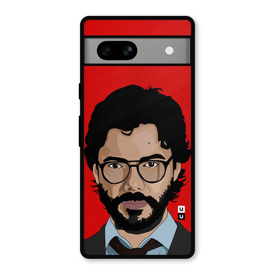 The Professor Illustration Art Metal Back Case for Google Pixel 7a