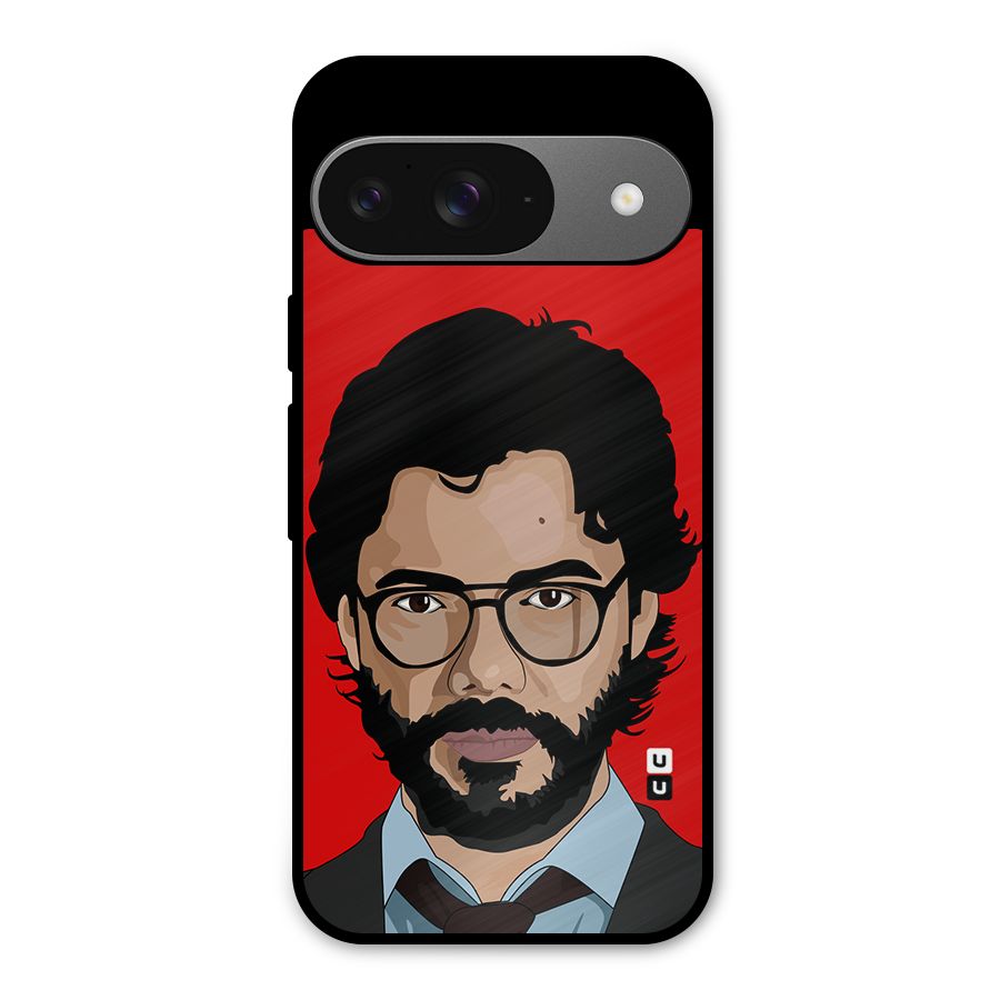 The Professor Illustration Art Metal Back Case for Google Pixel 9
