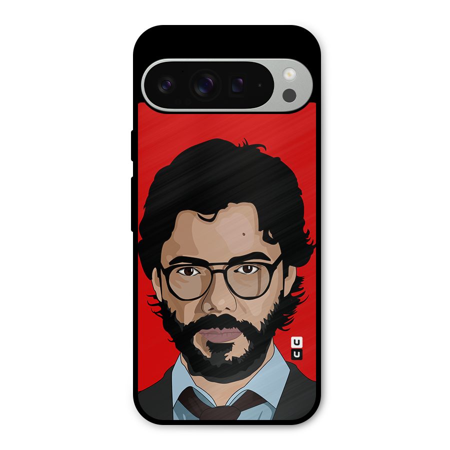 The Professor Illustration Art Metal Back Case for Google Pixel 9 Pro XL