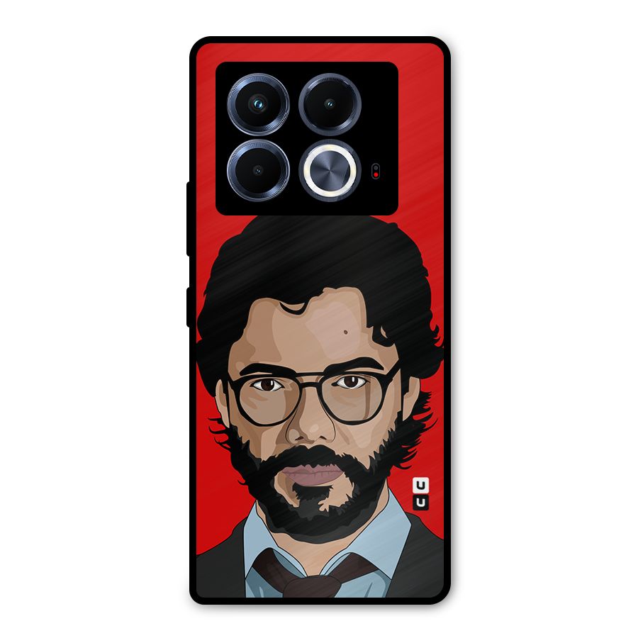 The Professor Illustration Art Metal Back Case for Infinix Note 40 5G