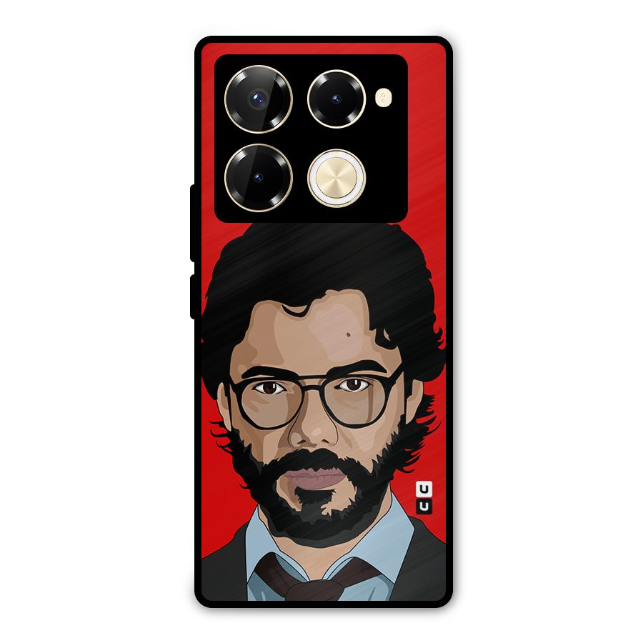 The Professor Illustration Art Metal Back Case for Infinix Note 40 Pro