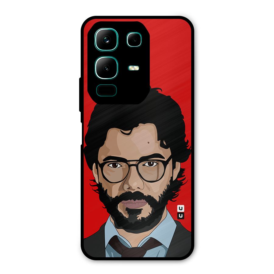 The Professor Illustration Art Metal Back Case for Infinix Note 50x