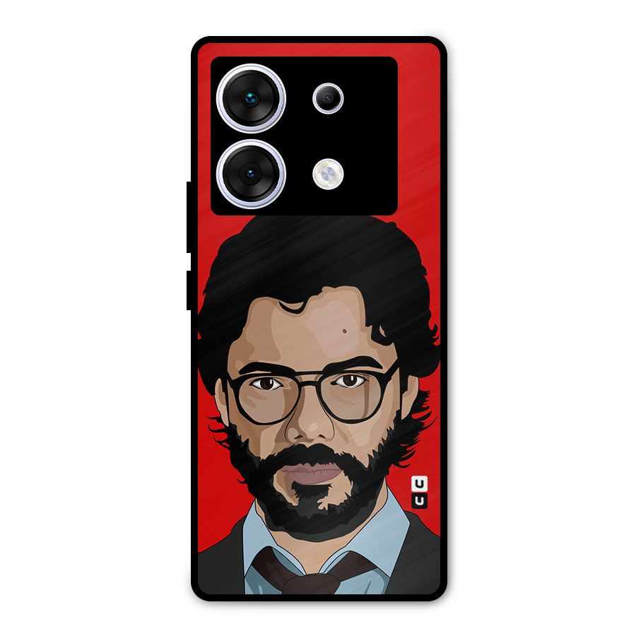 The Professor Illustration Art Metal Back Case for Infinix Zero 30 5G