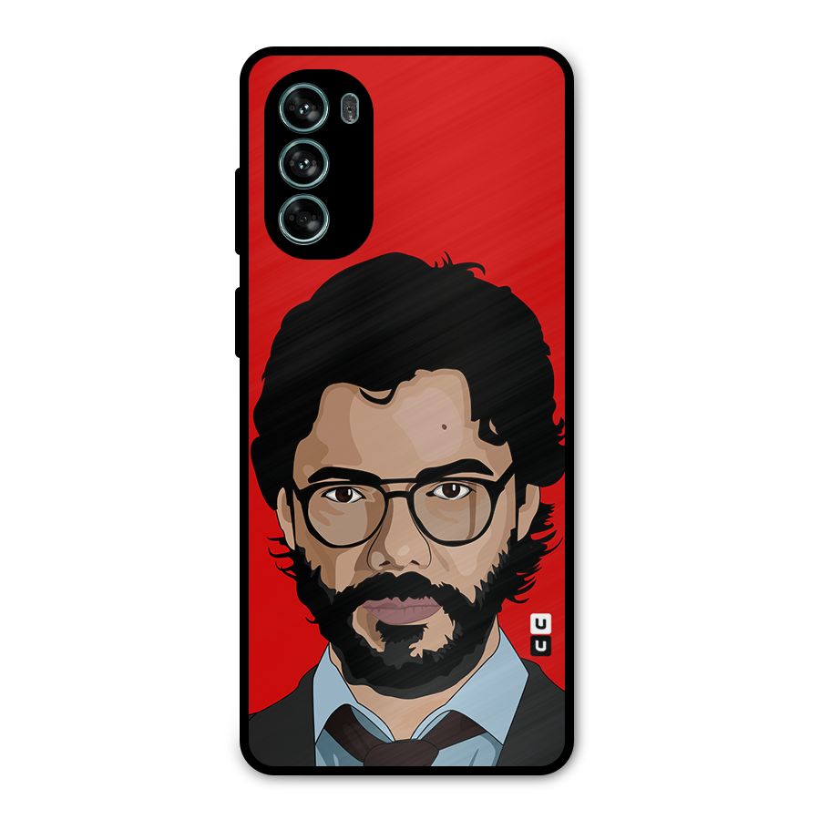 The Professor Illustration Art Metal Back Case for Moto G62