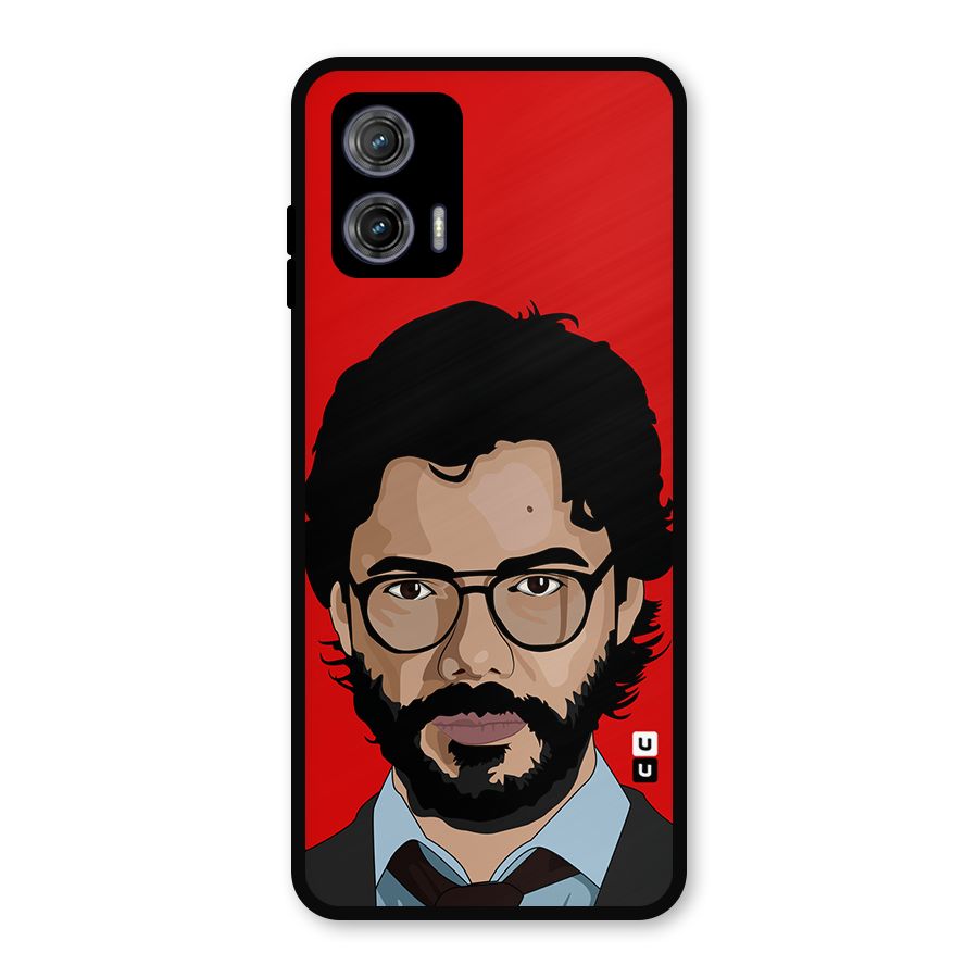 The Professor Illustration Art Metal Back Case for Moto G73
