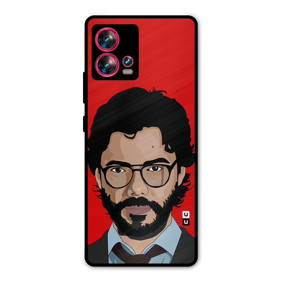 The Professor Illustration Art Metal Back Case for Motorola Edge 30 Fusion