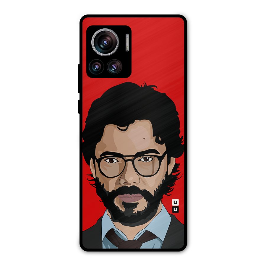 The Professor Illustration Art Metal Back Case for Motorola Edge 30 Ultra