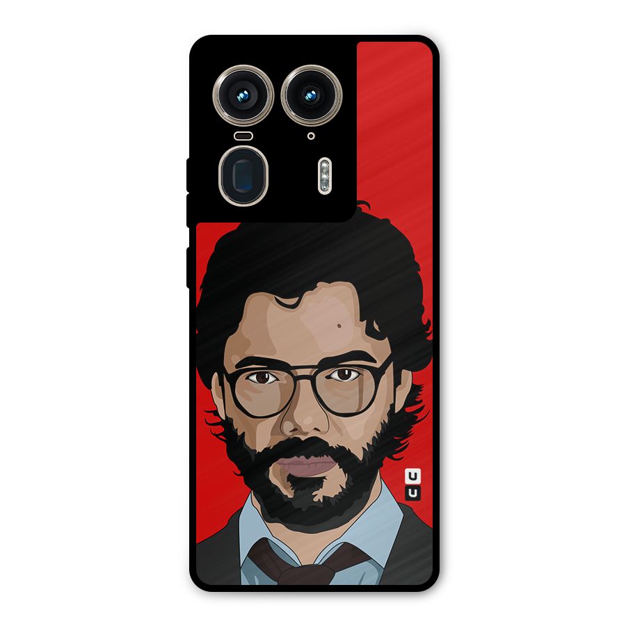 The Professor Illustration Art Metal Back Case for Motorola Edge 50 Ultra