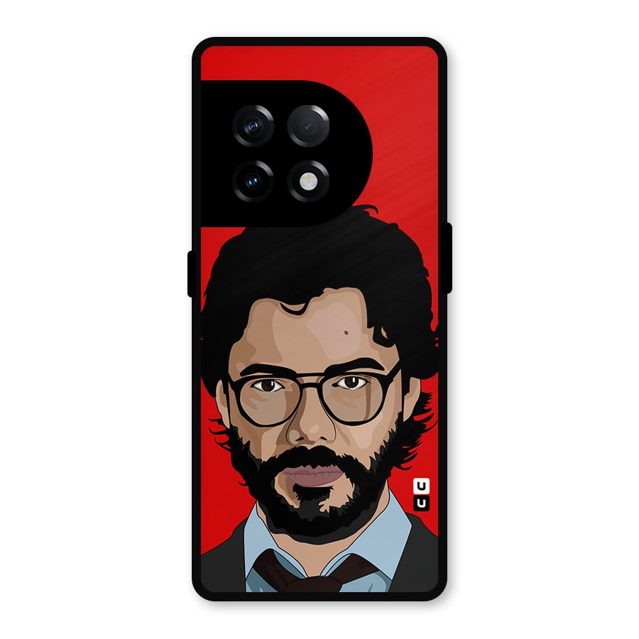 The Professor Illustration Art Metal Back Case for OnePlus 11R
