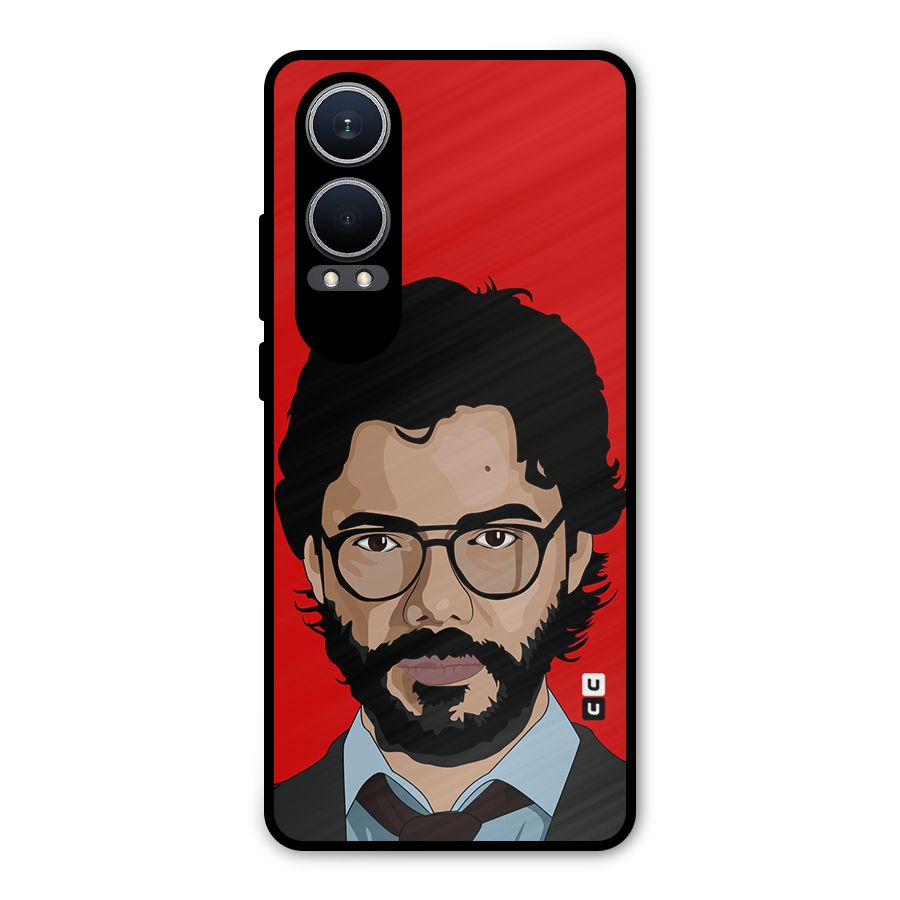 The Professor Illustration Art Metal Back Case for OnePlus Nord CE4 Lite