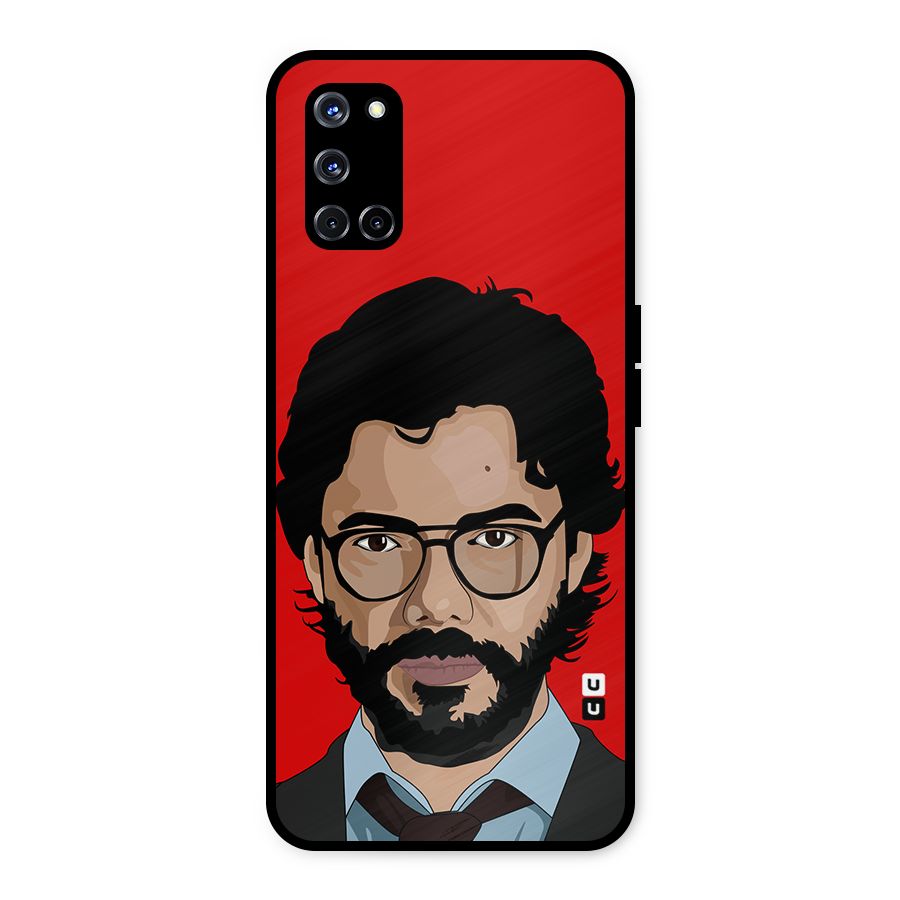 The Professor Illustration Art Metal Back Case for Oppo A52
