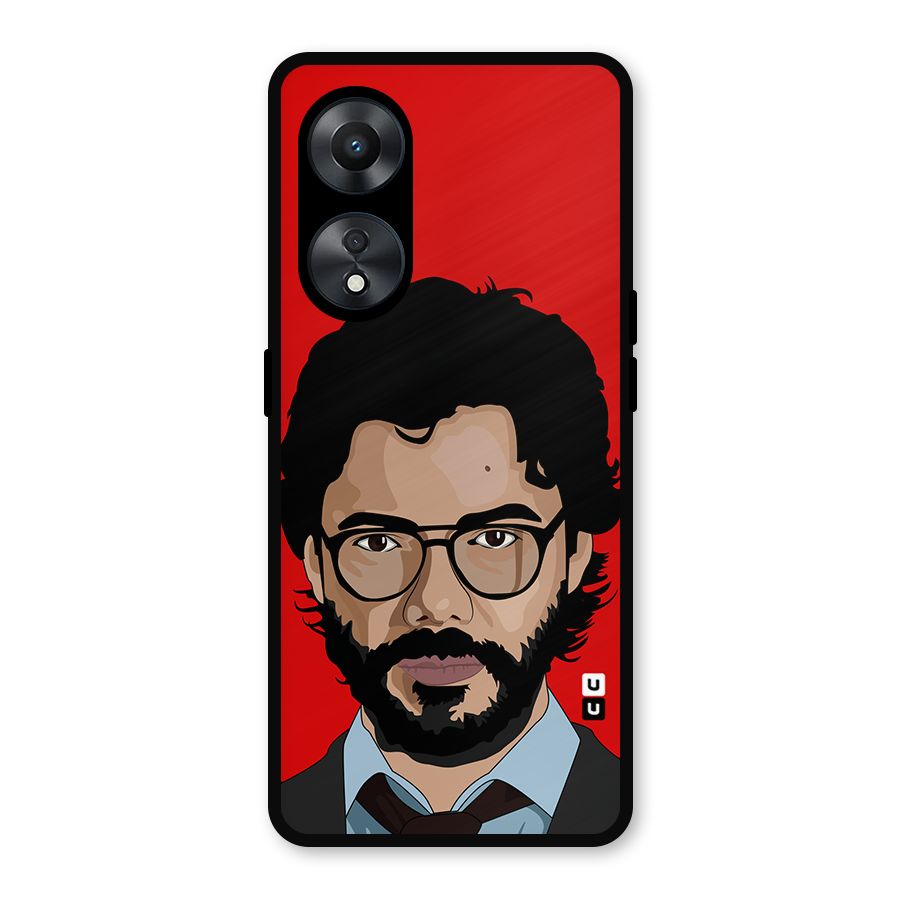 The Professor Illustration Art Metal Back Case for Oppo A78