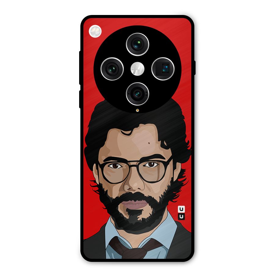 The Professor Illustration Art Metal Back Case for Oppo Find X8 Pro