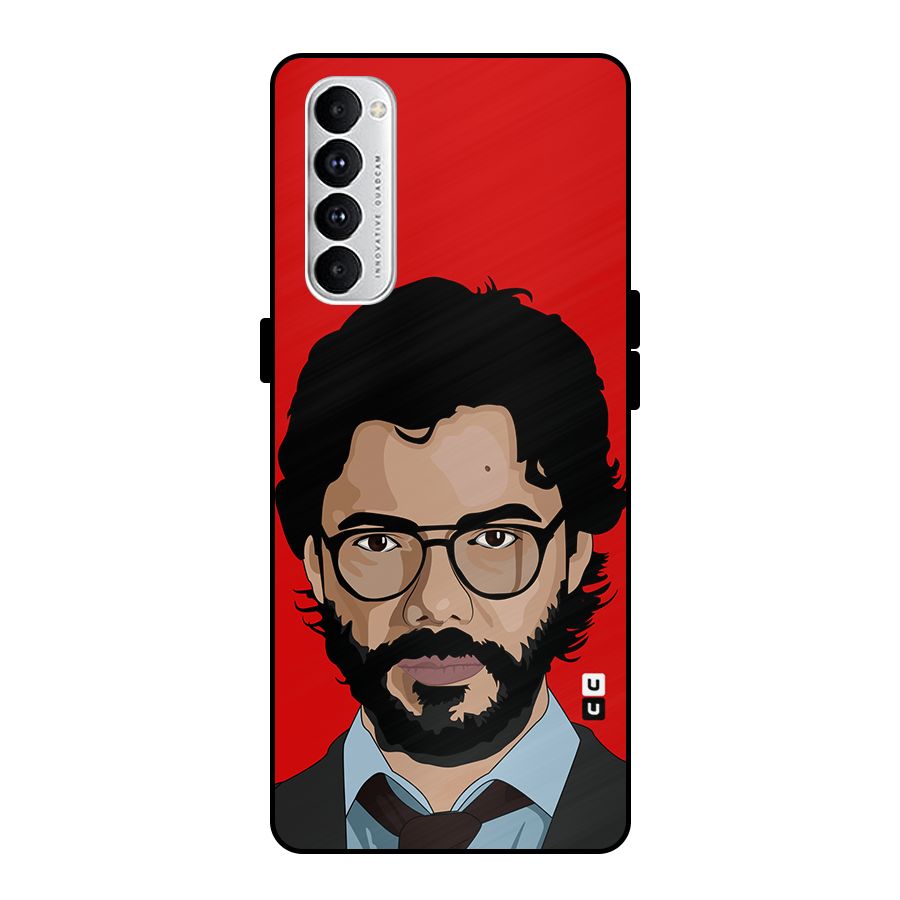 The Professor Illustration Art Metal Back Case for Oppo Reno4 Pro