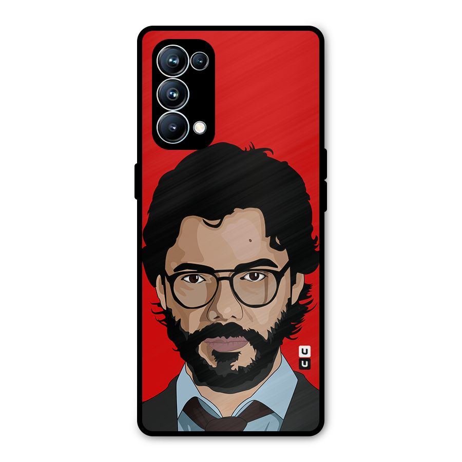 The Professor Illustration Art Metal Back Case for Oppo Reno5 Pro 5G