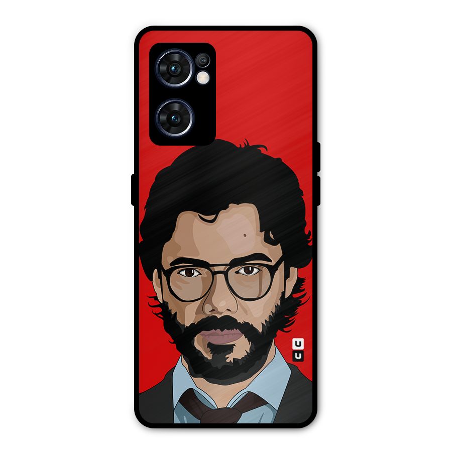 The Professor Illustration Art Metal Back Case for Oppo Reno7 5G