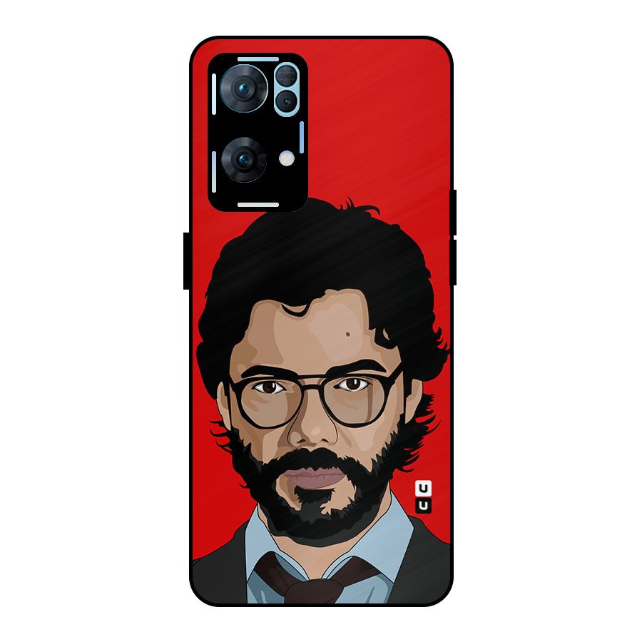 The Professor Illustration Art Metal Back Case for Oppo Reno7 Pro 5G