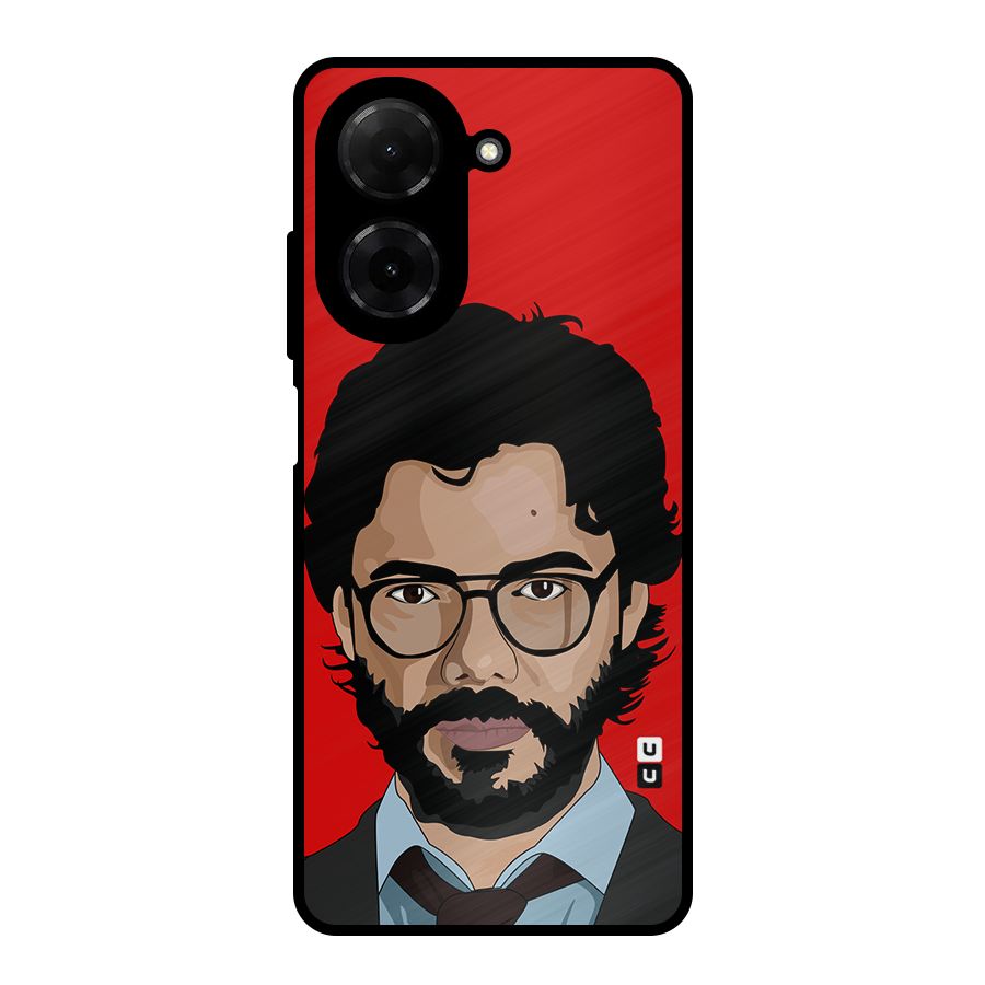 The Professor Illustration Art Metal Back Case for Poco C71