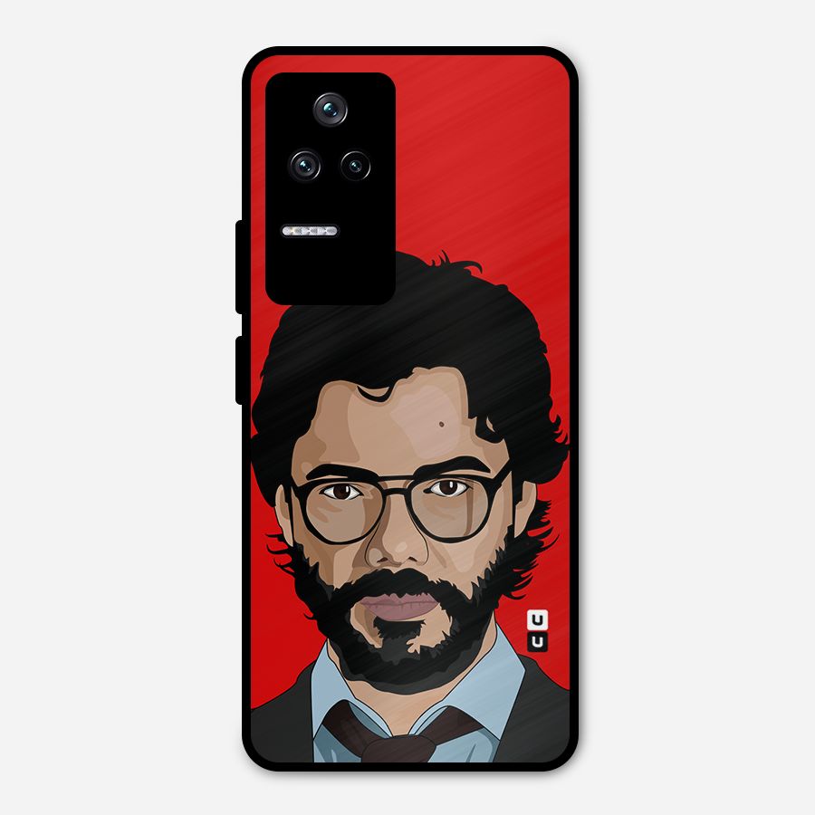 The Professor Illustration Art Metal Back Case for Poco F4 5G