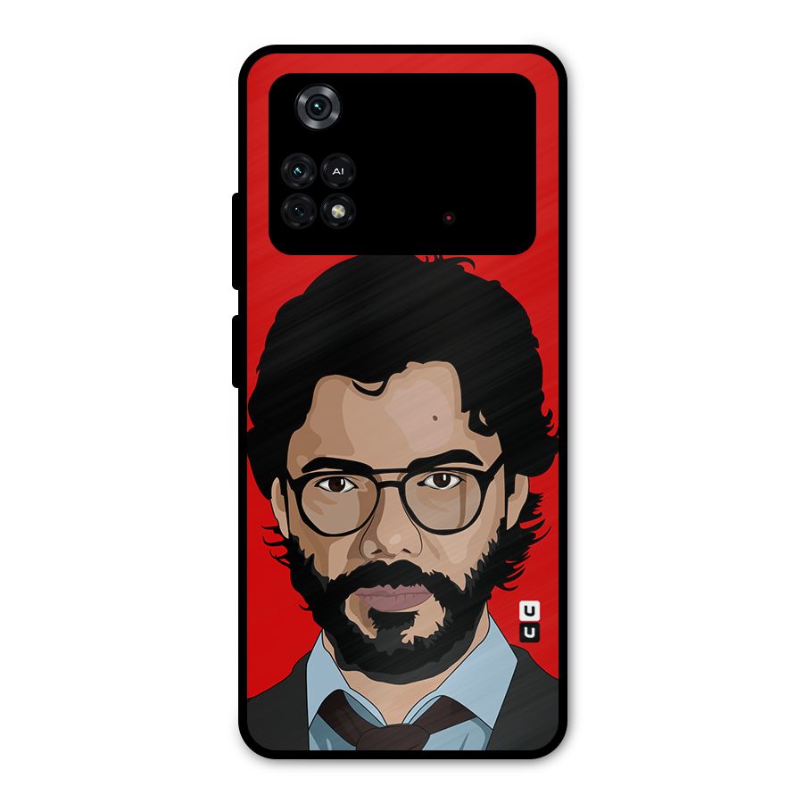 The Professor Illustration Art Metal Back Case for Poco M4 Pro 4G