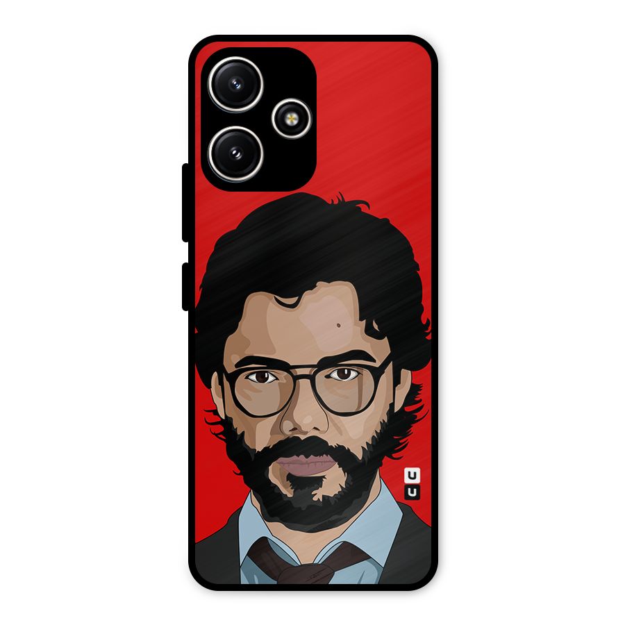 The Professor Illustration Art Metal Back Case for Poco M6 Pro
