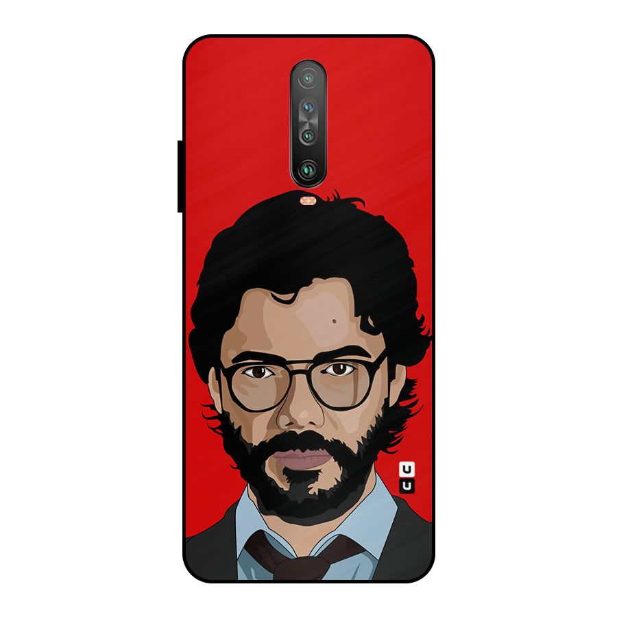 The Professor Illustration Art Metal Back Case for Poco X2
