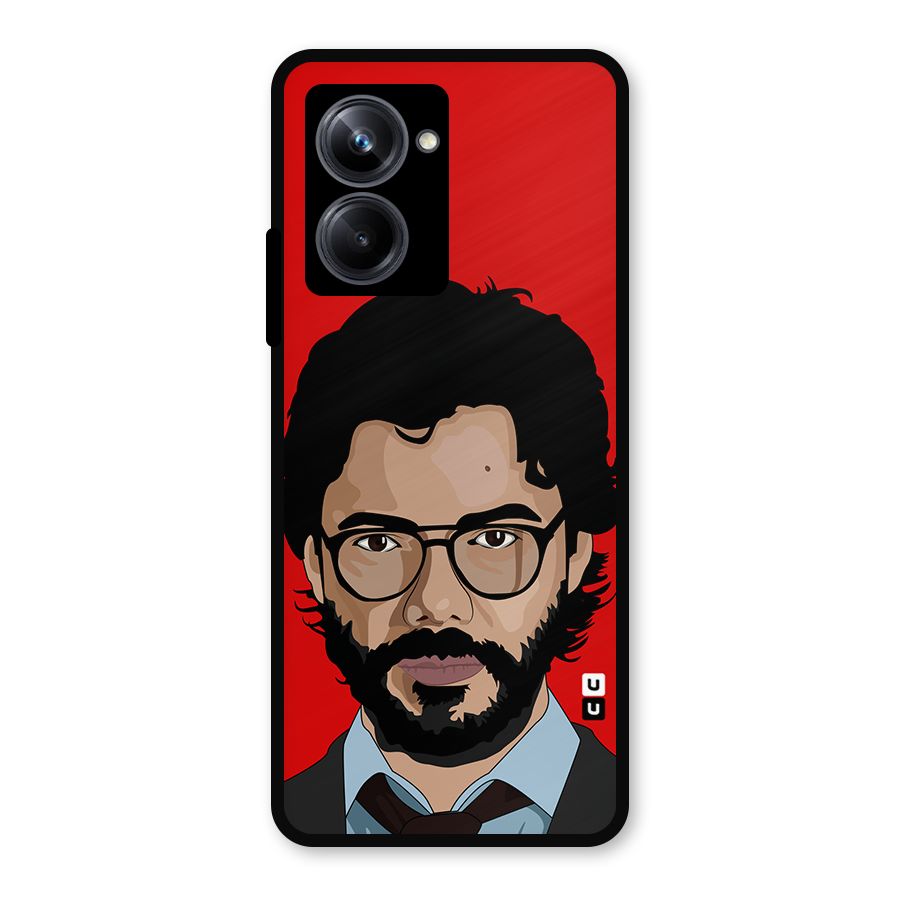 The Professor Illustration Art Metal Back Case for Realme 10 Pro