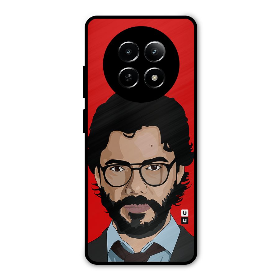 The Professor Illustration Art Metal Back Case for Realme 12 5G