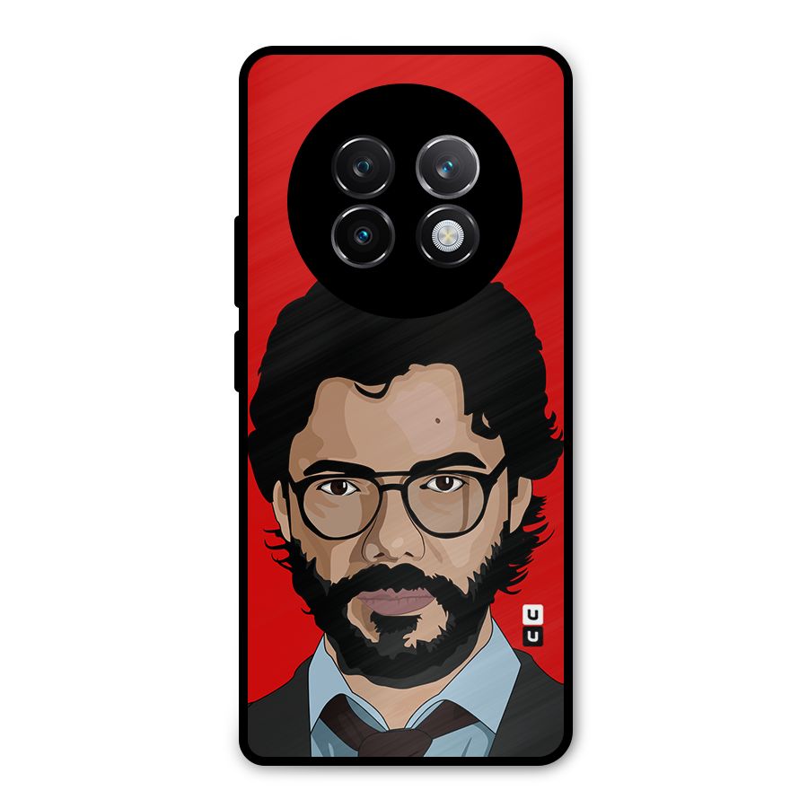 The Professor Illustration Art Metal Back Case for Realme 13 Plus