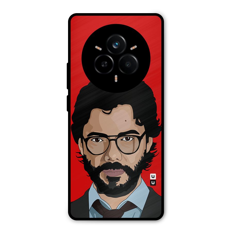 The Professor Illustration Art Metal Back Case for Realme 14 Pro