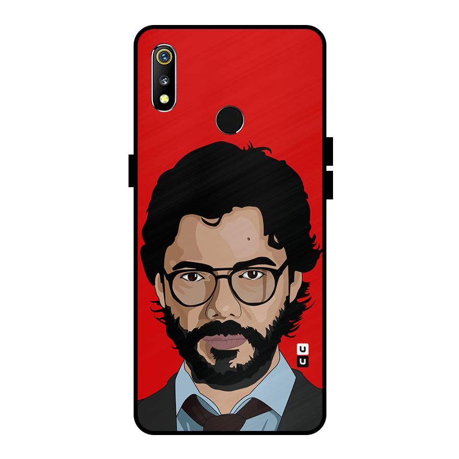 The Professor Illustration Art Metal Back Case for Realme 3i