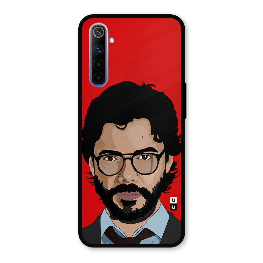 The Professor Illustration Art Metal Back Case for Realme 6i