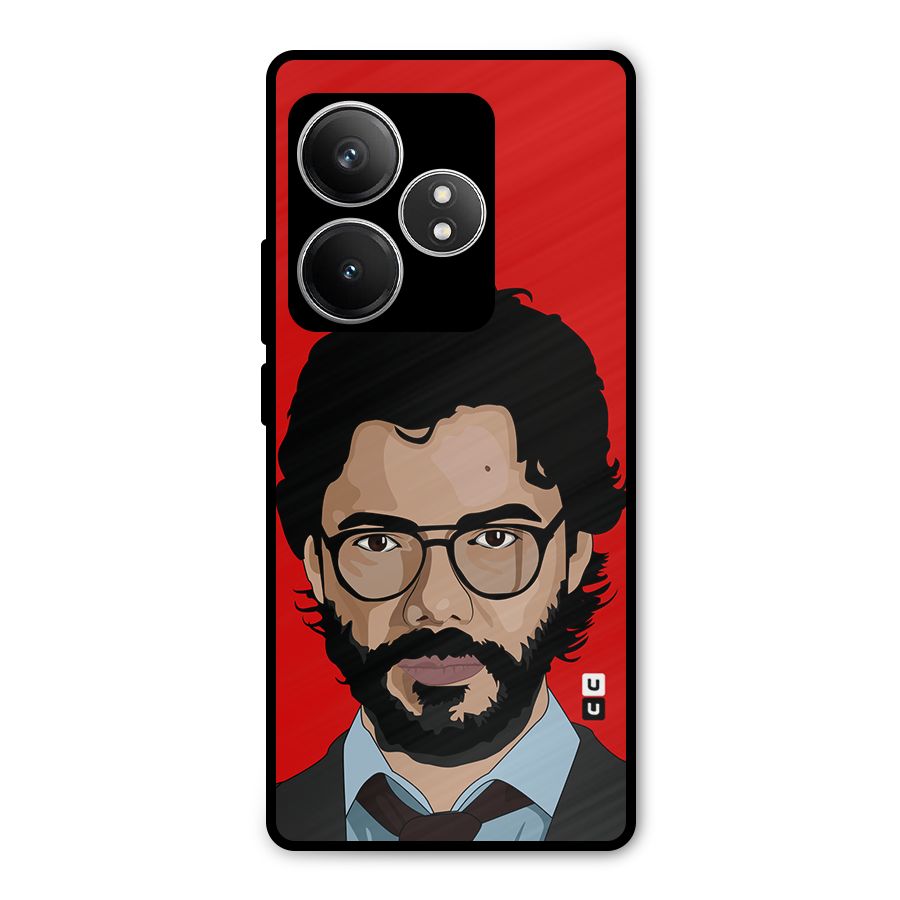 The Professor Illustration Art Metal Back Case for Realme GT 6T