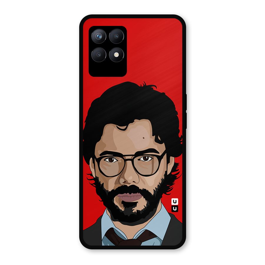 The Professor Illustration Art Metal Back Case for Realme Narzo 50