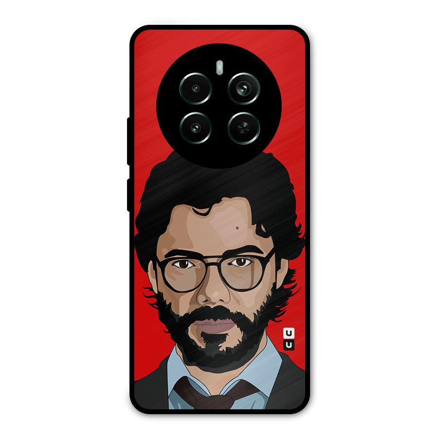 The Professor Illustration Art Metal Back Case for Realme Narzo 70 Pro