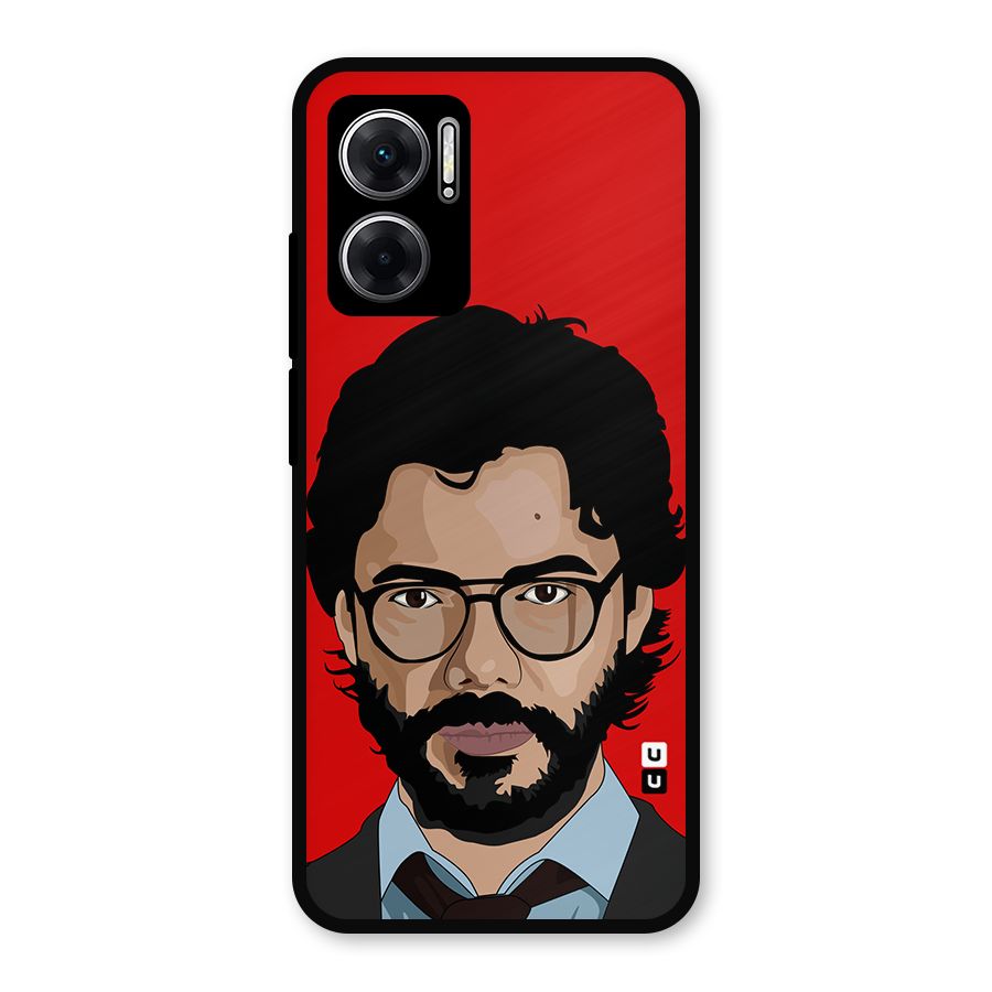 The Professor Illustration Art Metal Back Case for Redmi 11 Prime 5G
