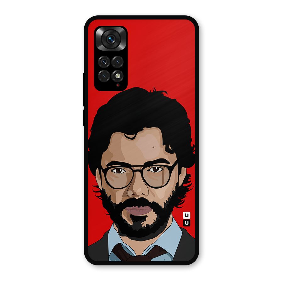 The Professor Illustration Art Metal Back Case for Redmi Note 11s