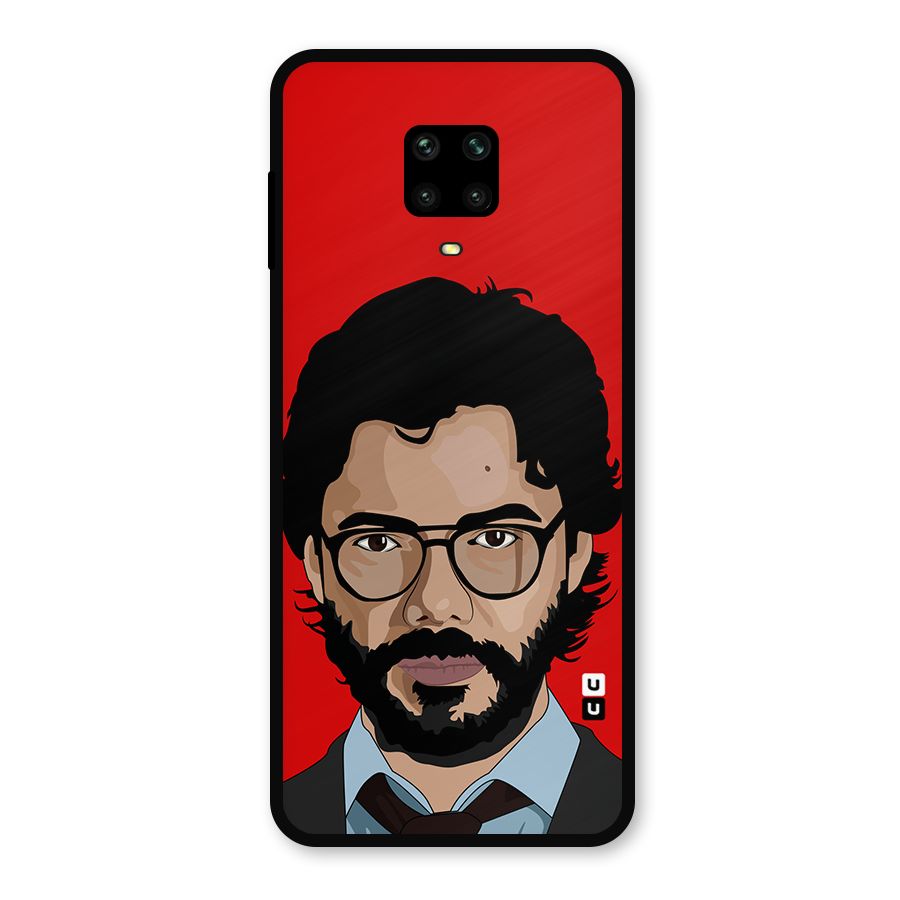 The Professor Illustration Art Metal Back Case for Redmi Note 9 Pro