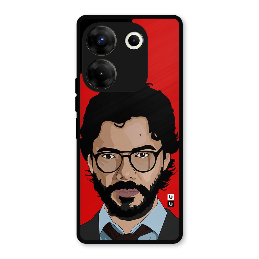 The Professor Illustration Art Metal Back Case for Tecno Camon 20 Pro