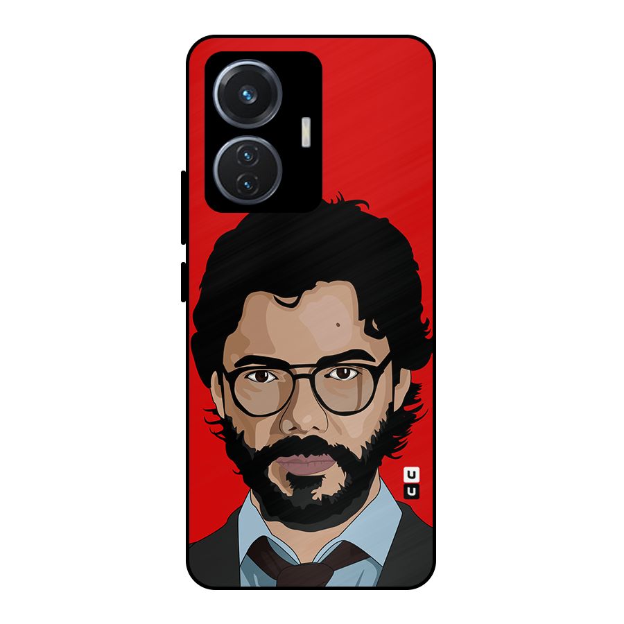 The Professor Illustration Art Metal Back Case for Vivo T1 44W
