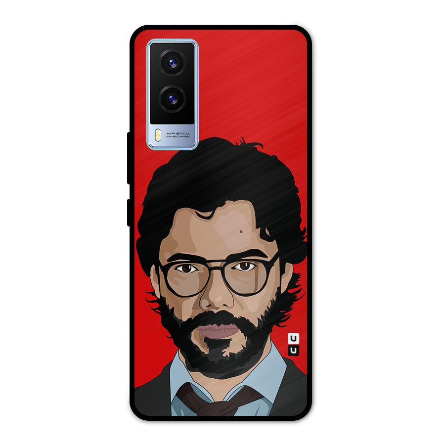 The Professor Illustration Art Metal Back Case for Vivo V21e 5G
