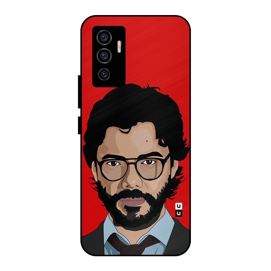 The Professor Illustration Art Metal Back Case for Vivo V23e