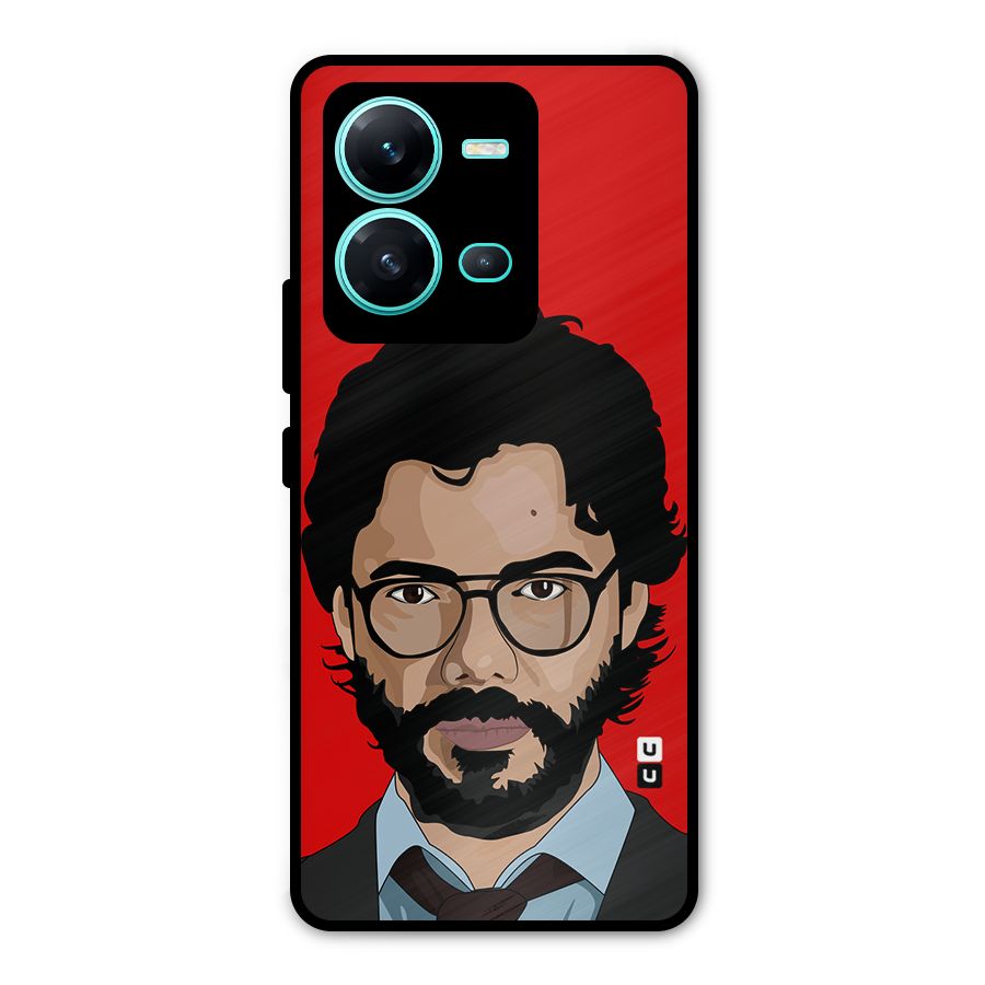 The Professor Illustration Art Metal Back Case for Vivo V25