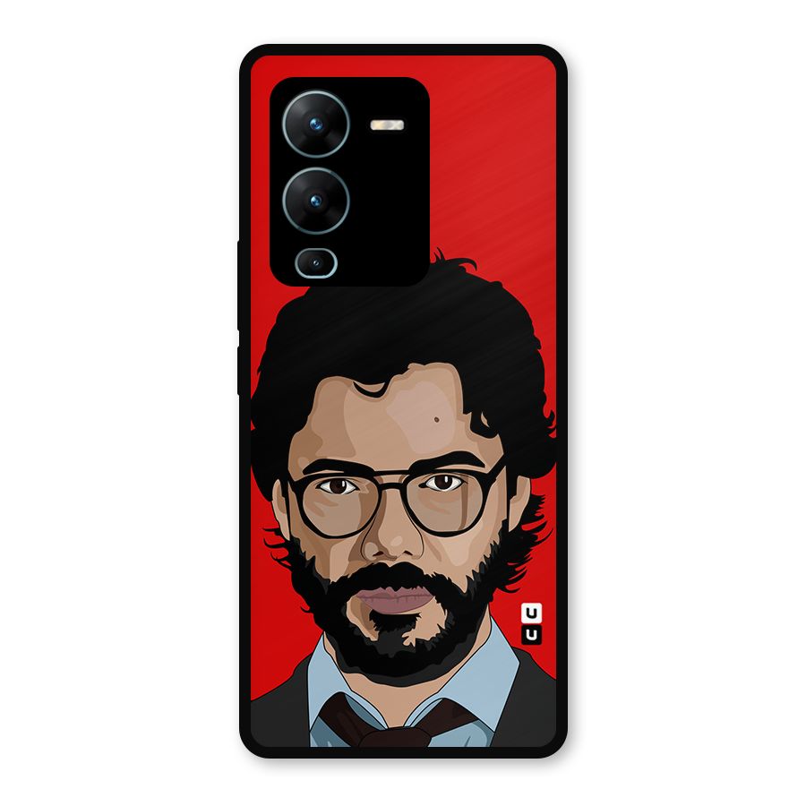 The Professor Illustration Art Metal Back Case for Vivo V25 Pro