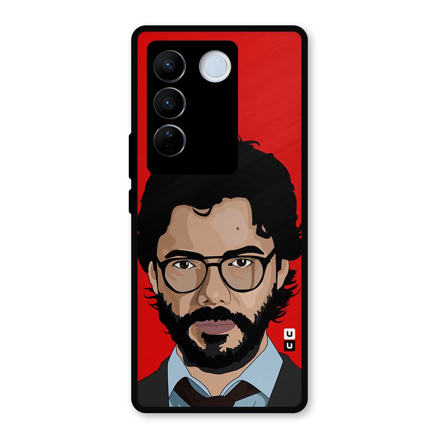 The Professor Illustration Art Metal Back Case for Vivo V27