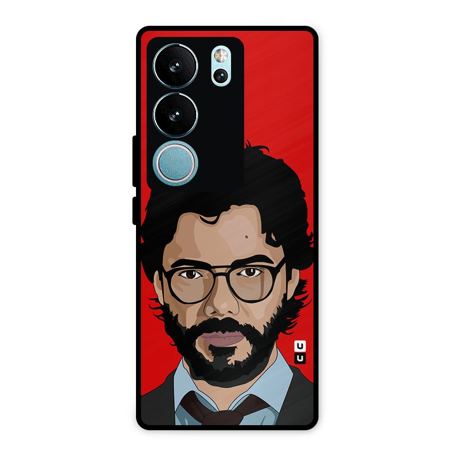 The Professor Illustration Art Metal Back Case for Vivo V29