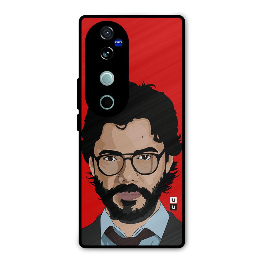 The Professor Illustration Art Metal Back Case for Vivo V40